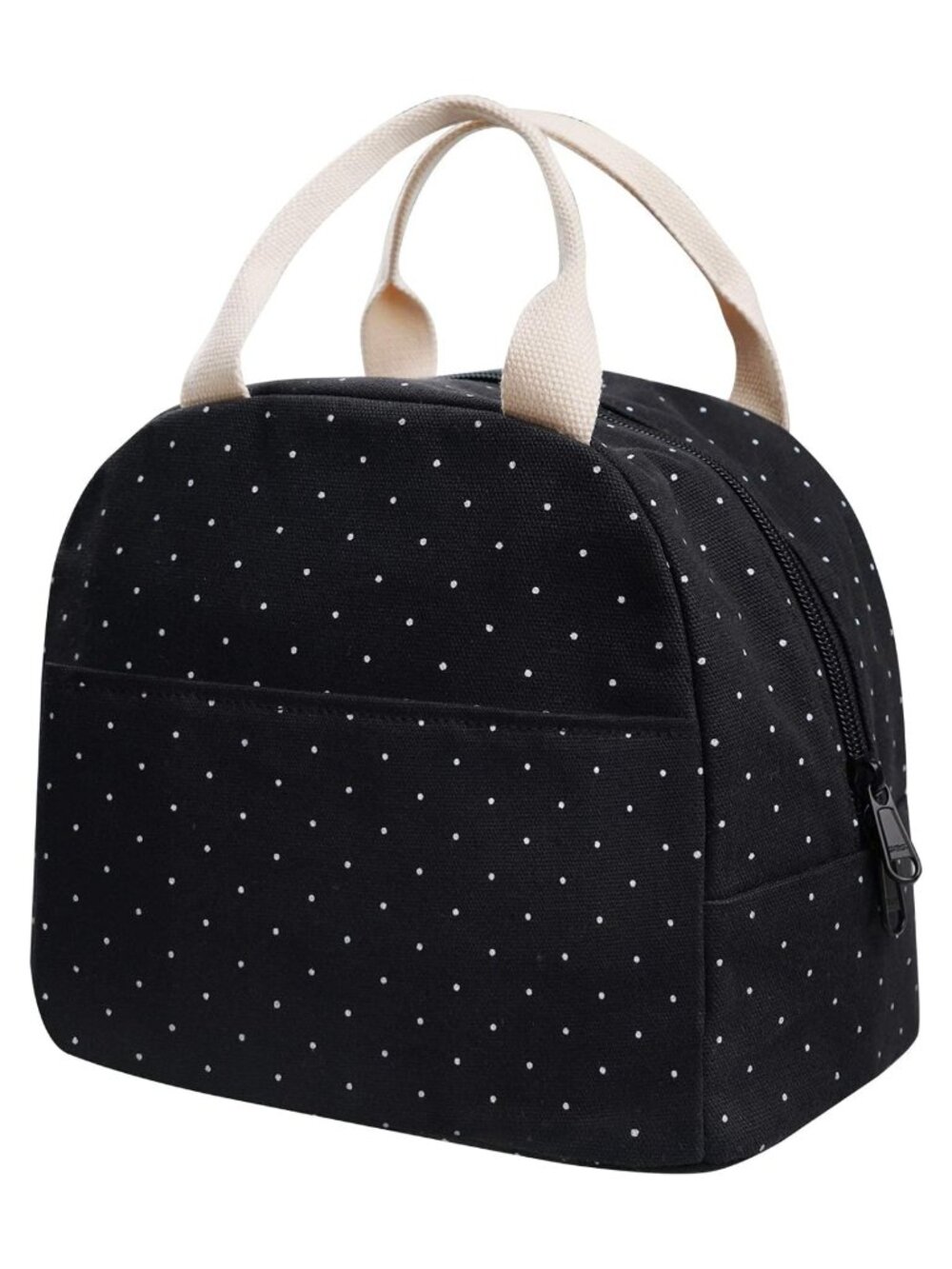 Canvas Insulated Polka Dot Lunch Tote Bag for Work School